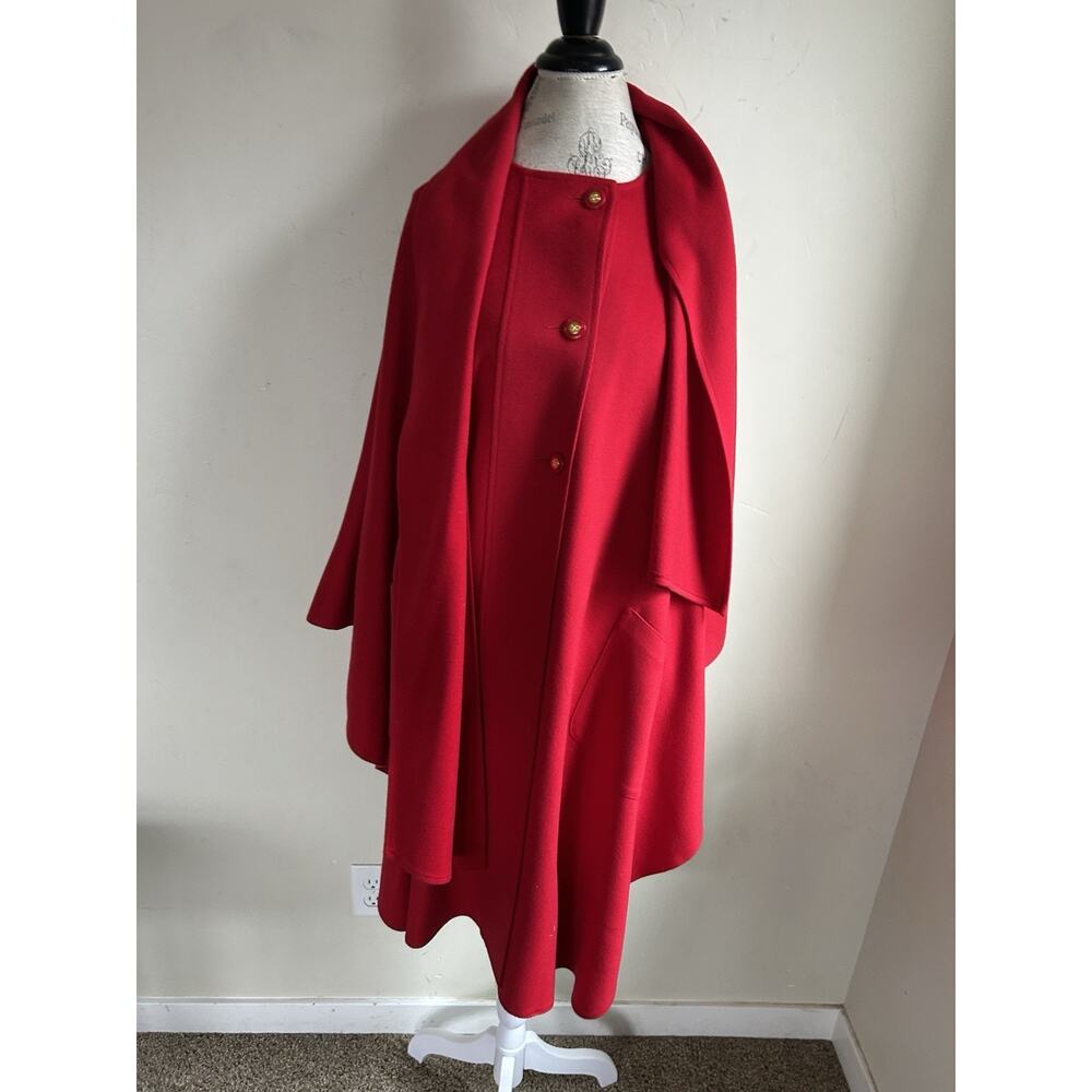 Avoca Vintage Wool & Cashmere long Cape Coat with attached scarf size 1 - Picture 16 of 16